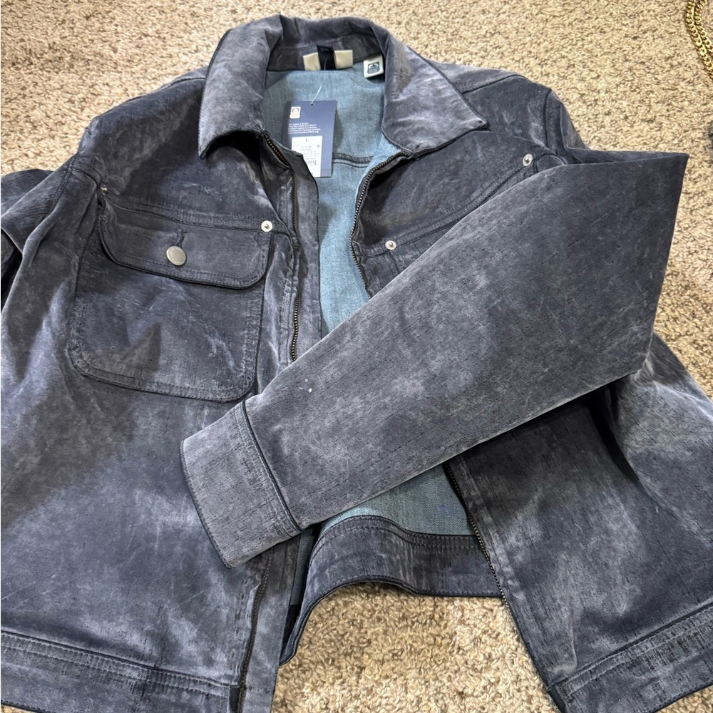 Gray Denim Jacket with skirt